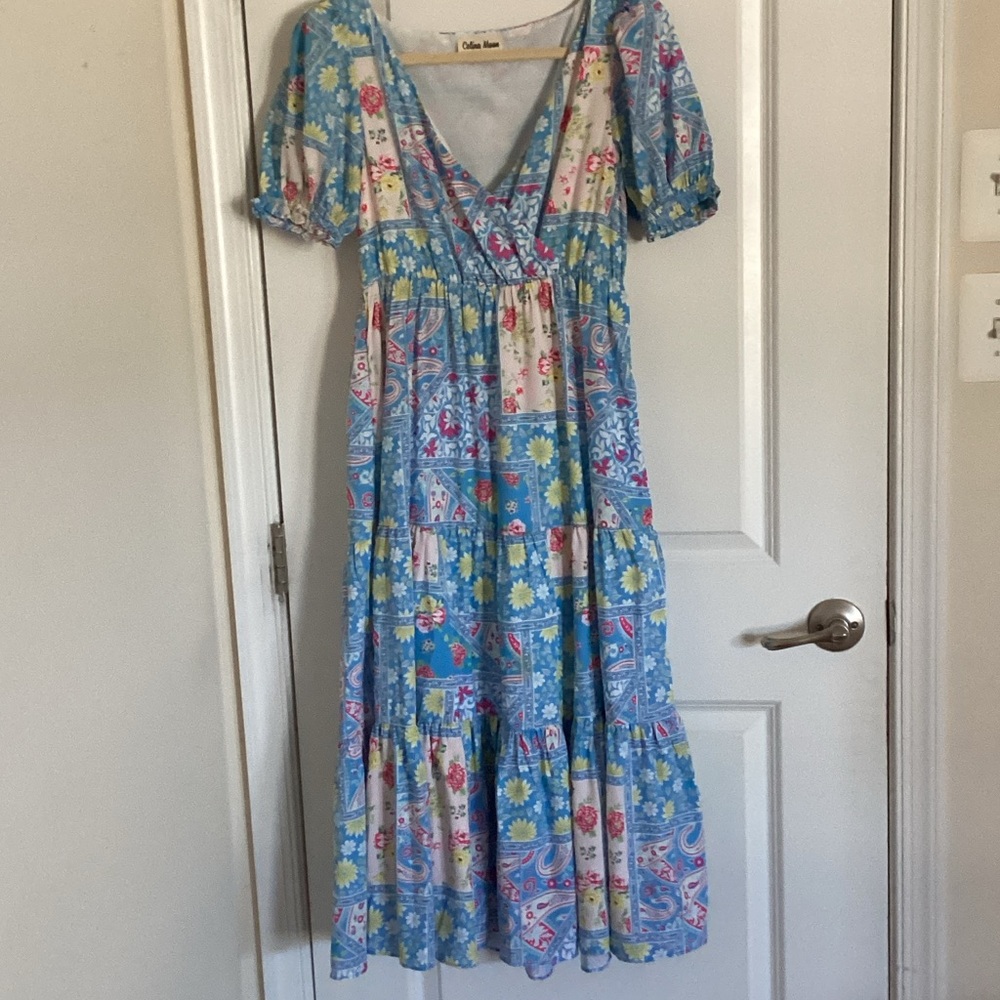 Floral Patchwork Midi Dress